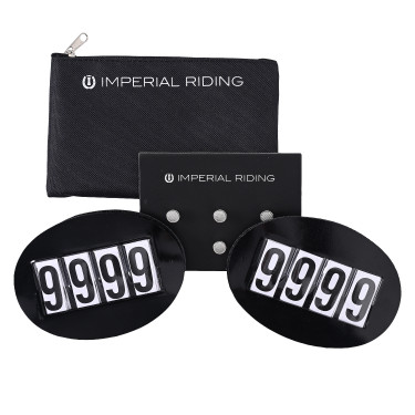 Número de competición Imperial Riding Basic con imperdible rápido por 2 Negro