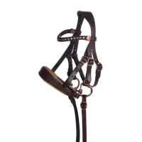 Bocado de cuero Oro rosa Hobby Horsing- HKM