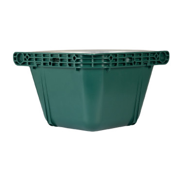 Comedero angular con borde metálico y dos soportes a pared Capacidad 16 litros AmaHorse