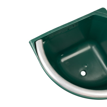 Comedero angular con borde metálico y dos soportes a pared Capacidad 16 litros AmaHorse