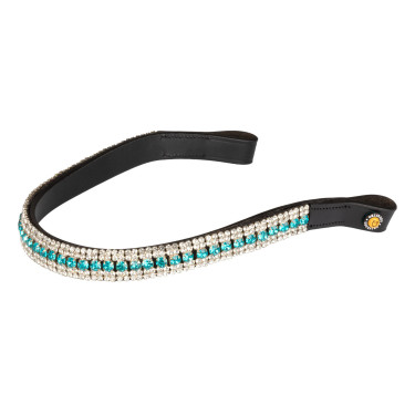 Frontalera Blue Crystal de cuero Equestro