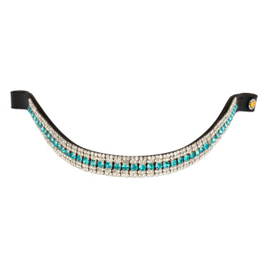 Frontalera Blue Crystal de cuero Equestro