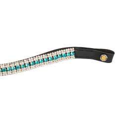 Frontalera Blue Crystal de cuero Equestro