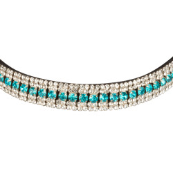 Frontalera Blue Crystal de cuero Equestro