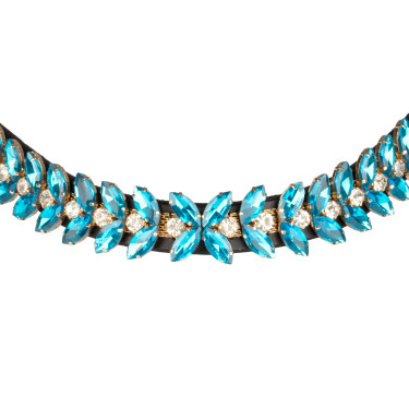 Frontal Blue Jets Crystal en cuero Equestro