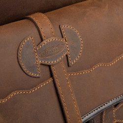 Alforja para silla western en cuero decorado Pool's