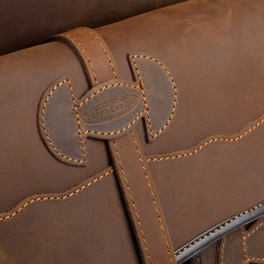 Alforja para silla western en cuero decorado Pool's