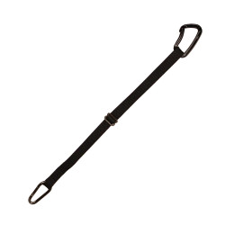 Cuerda de amarre para remolque y sujeción cruzada desmontable con mosquetón de aluminio negro 120 cm