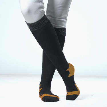 Calcetines Flags & Cup Wabana Caviar / miel Negro