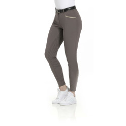 Pantalón Equithème Gizel culera de silicona Gris pardo Marrón