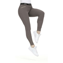 Pantalón Equithème Gizel culera de silicona Gris pardo Marrón