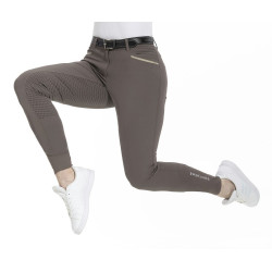 Pantalón Equithème Gizel culera de silicona Gris pardo Marrón