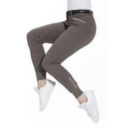 Pantalón Equithème Gizel culera de silicona Gris pardo Marrón
