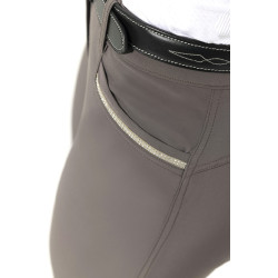 Pantalón Equithème Gizel culera de silicona Gris pardo Marrón