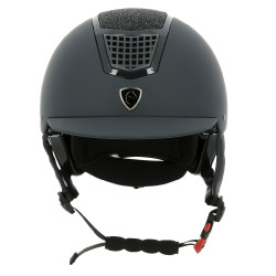 Casco EQUITHEME Airy Negro / azúl brillo