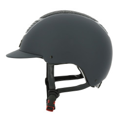 Casco EQUITHEME Airy Negro / azúl brillo