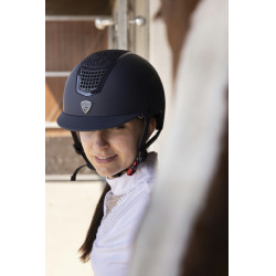 Casco EQUITHEME Airy Negro / azúl brillo