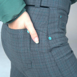 Pantalón Flags & Cup Check mujer Gris Pantalón Flags & Cup Check mujer Gris