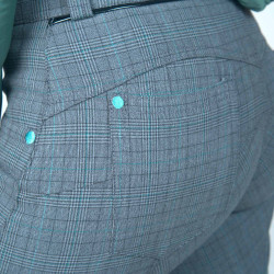 Pantalón Flags & Cup Check mujer Gris Pantalón Flags & Cup Check mujer Gris