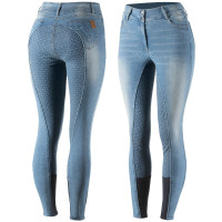 Vaqueros de tiro alto Kaia de mujer Horze Azul