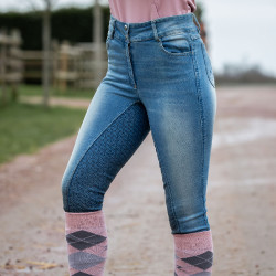 Vaqueros de tiro alto Kaia de mujer Horze Azul Vaqueros de tiro alto Kaia de mujer Horze Azul