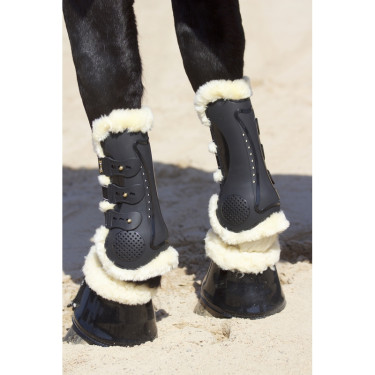Protector tendones proteck compet forro lana T de T Negro / natural