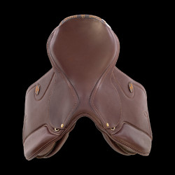 Sillín de salto de cuero Acavallo Botticelli Coñac