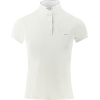 Polo de concurso Pénélope Madrid manga corta Blanco / gris