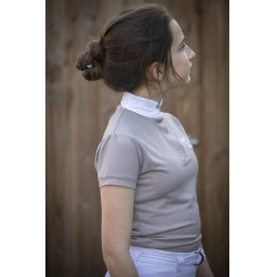 Polo de concurso Pénélope Madrid manga corta Gris pardo Marrón