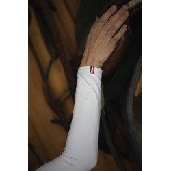 Polo de concurso Pénélope Bruges manga larga Trenza blanca / roja blanca azul Blanco