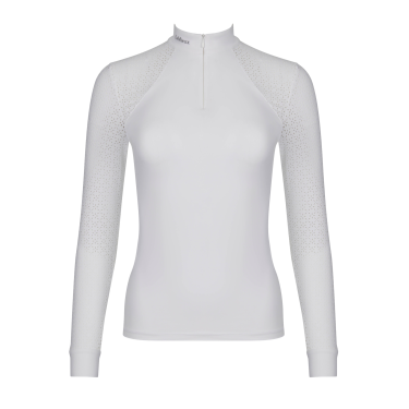 Polo de concurso manga larga Olivia LeMieux Blanco Polo de concurso manga larga Olivia LeMieux Blanco