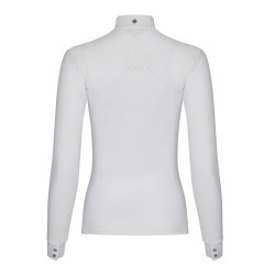 Polo de concurso manga larga Olivia LeMieux Blanco Polo de concurso manga larga Olivia LeMieux Blanco
