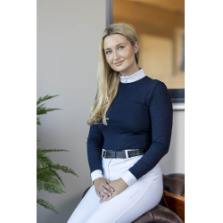 Polo de concurso manga larga Olivia LeMieux Azul marino