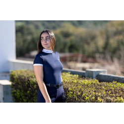 Polo de concurso manga corta Olivia LeMieux Azul marino Polo de concurso manga corta Olivia LeMieux Azul marino