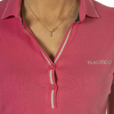 Polo para mujer rosa Flags & Cup Polo para mujer rosa Flags & Cup