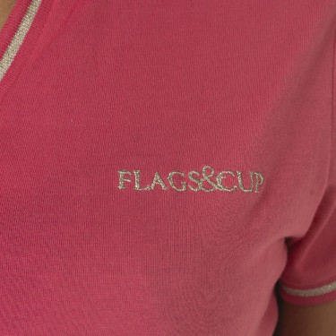 Polo para mujer rosa Flags & Cup Polo para mujer rosa Flags & Cup