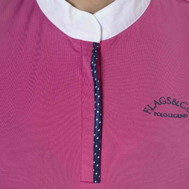 Polo de mujer Clorinda de manga corta Flags & Cup Fucsia Rosa Polo de mujer Clorinda de manga corta Flags & Cup Fucsia Rosa