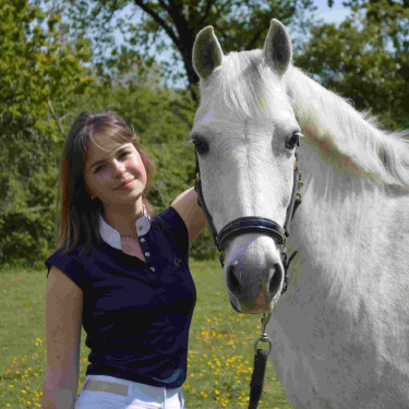 Polo Equithème Brussels con brillantes Azul marino