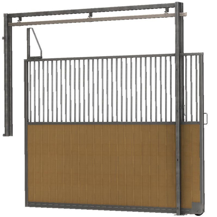 Caja de separación corredera con barrotes y base de madera 3,5 m La Gée