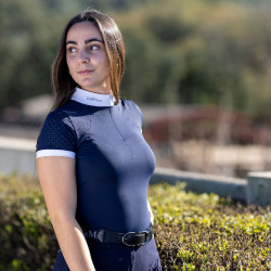 Polo de concurso manga corta Olivia LeMieux Azul marino Polo de concurso manga corta Olivia LeMieux Azul marino