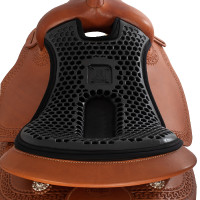 Acavallo Ortho-Coccyx Western Gel Cubre Asiento Hexagonal Dri-Lex 20mm Castaño Marr&amp;amp;amp;oacute;n