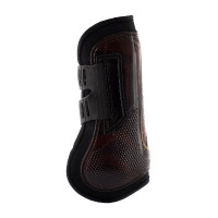 Botas de pierna delantera Acavallo Opera Gel con cierre de botón Negro / rojo