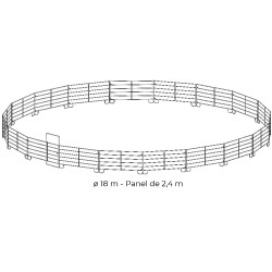 Parque circular galvanizado Ø 18 m panel 2,40 m La Gée
