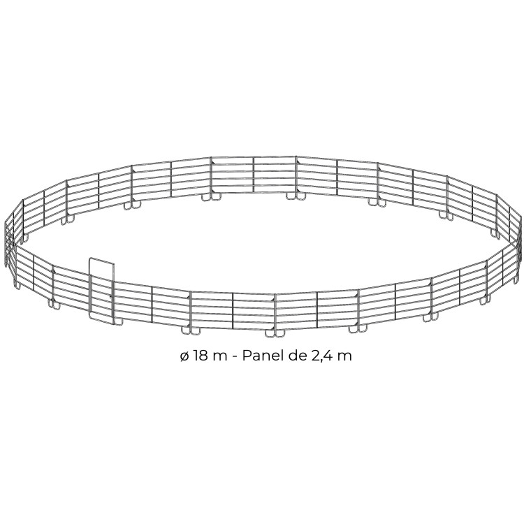 Parque circular galvanizado Ø 18 m panel 2,40 m La Gée
