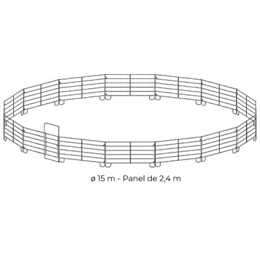 Círculo de doma galvanizado Ø 15 m Panel 2,40 m La Gée