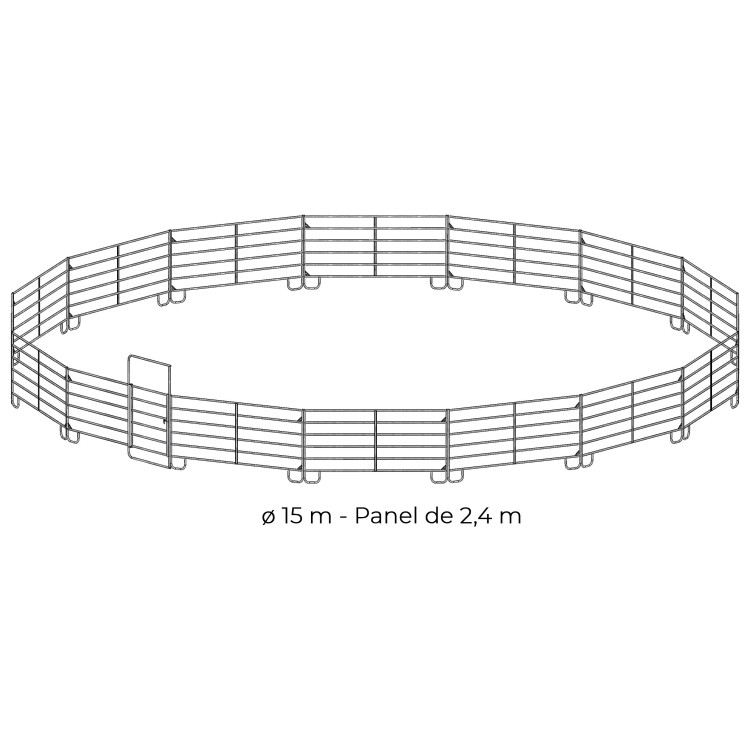 Parque circular galvanizado Ø 15 m panel 2,40 m La Gée