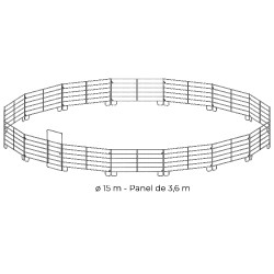 Parque circular galvanizado Ø 15 m panel 3,60 m La Gée