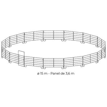 Círculo de doma galvanizado Ø 15 m Panel 3,60 m La Gée
