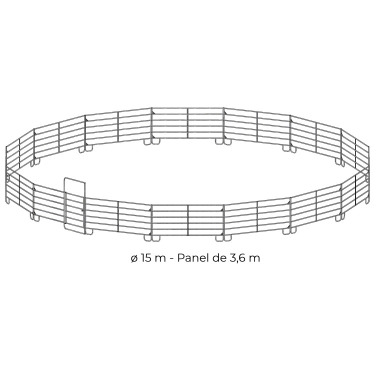 Parque circular galvanizado Ø 15 m panel 3,60 m La Gée