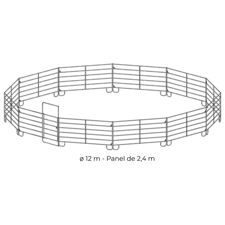 Parque circular galvanizado Ø 12 m panel 2,40 m La Gée